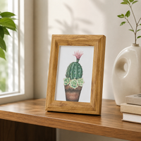 Photo Frame, Picture Frame, Photo Stand, PS Foam, Wood Grain, Peachwood Color, Lightweight, Poster Frame, Living Room, Family Photo, Wedding Photo Compatible