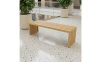Aluminum Lumber Grain Bench Weatherproof Backless Slatted Bench Heavy Duty Long Entryway Seat for Garden, Patio, Commercial