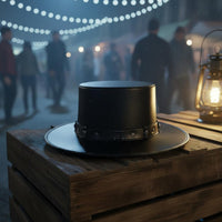 Vintage Look Steampunk Top Hat Long-Lasting Black Leather Top Hat Comfortable to Wear Historical Design Topper for Cosplayers, Halloween, Party, Stage Performance
