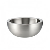 Stainless Steel Salad Bowl Brushed Metal Double-Layer Bowl for Kitchen, Dining Table