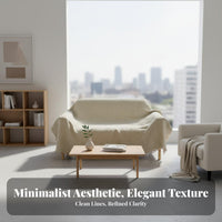 Solid Color Draping Slipcover Full Coverage Draped Furniture Throw Year-Round Use Sofa Cover Minimalist Design for Homeowners, Interior Decorators, Renters, Living Room, Lounge Area, Bedroom, Photo Shoots