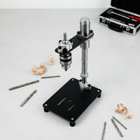 High Precision Hand Drill Press Stand Multi-Functional Vertical Drilling Guide Stable Clamping Portable Drill Press Compact Size for DIY Enthusiasts, Woodworkers, Model Makers, Workshop, Garage, Benchtop