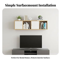 Drillwithout Drilling Installation Floating Media Hutch Space-Saving Hanging Cubby Organizer Versatile Wall Shelf Sturdy Construction for Apartment Dwellers, Homeowners, DIY Enthusiasts, Living Room, Entertainment Hub, Bedroom, Kitchen