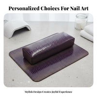 Soft Padding Snakeskin Pattern Hand Rest and Mat Easy to Clean Manicure Hand Pillow Comfortable for Manicurists, Clients, Home, Travel