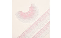 Double-Layer Lace Trim Decorative Lace Ribbon with Ruffles Translucent Ruffled Ribbon for Crafters, Garment Decoration
