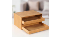 Solid Wooden Desk Organizer with Drawers Sturdy Desktop Organizer with Drawers Long-Lasting Storage Box Smooth for Office