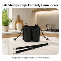 Travel Cup Holder Oxford Cloth Drink Bag Luggage Drink Holder Suitcase Cup Holder Bag Portable Lightweight Compact