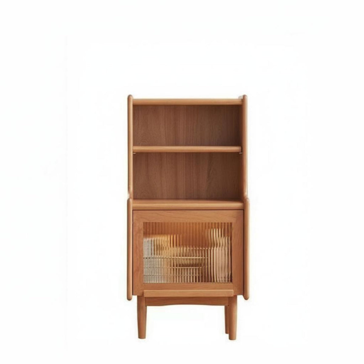 Solid Wood Legs Rattan Front Nightstand Woven Panel Rattan Door End Table Minimalist Design Bedside Cabinet Multi-Level Storage for Homeowners, Renters, Students, Bedroom, Home Office, Entryway