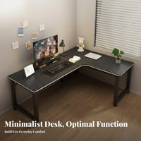 Two-Person Capacity L-Shaped Desk with Hutch Integrated Shelving Office Furniture Space-Saving Workstation Multi-Functional for Students, video game enthusiasts, Study Room, Bedroom