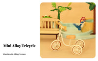 Decorative 1/12 Scale Tricycle Detailed Design 1:12 Scale Tricycle Fine Workmanship Dollhouse Nursery Toy Artistic for BJD Owners