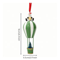 Festive Christmas Hot Air Balloon Ornament Lightweight Balloon Ornament with Santa Artisanal for Window Display