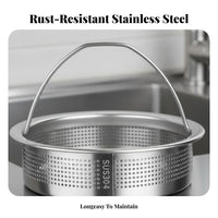 Stainless Steel Sink Strainer Fast Draining Kitchen Sink Drain Basket Stainless Steel Food Catcher Rustproof Easy to Clean