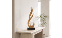 Modern Abstract Sculpture Contemporary Resin Ornament Sculpted Sculpture with Sphere Upward-Flowing for Home Decorators, Art Collectors, Wine Cabinet, Display Shelf, Living Room