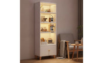 Bookcase Combined with Cabinet Storage Tall Bookcase with Open Shelves Storage Cabinet for Living Room, Small Apartment, Tight Corner