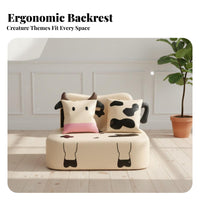 With Backrest creatureShaped Loveseat Soft and Comfortable children's Furniture Easy to Clean Toddler Couch Stain-Resistant for Preschoolers, Toddlers, Parents, Kindergarten, Daycare Center, Playroom, book corner