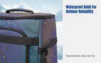 Iridescent Reflective Gear Bag, Waterproof 35L Ski Backpack, Double Compartment, Outdoor Equipment