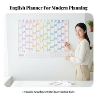 2026 two-wayUse Flip Calendar Minimalist design Standing Flip Calendar Korean Inspired Desktop Schedule for Students, Families, vertical surface, Study Room, School