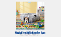 Play Tunnel with Tent Easy to Cleanpet Supplies Foldable for Felines, Small Dog Owners, Living Room, Balcony, Playroom