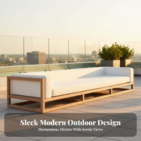 4 Pieces Wood-Look Finish 4-Piece Sofa and Armchair Set All-Weather Outdoor Furniture Rust-Resistant Patio Seating Group sturdyDuty Frame for Hotel Owners, Homeowners, Families, Terrace, Garden, rearyard, Balcony