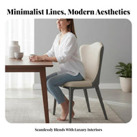 Modern Design Upholstered Dining Chair Ergonomic Backrest puffyBack Dining Chair Gold-Tone Legs Kitchen Seat Easy Assembly for Interior Designers, Homeowners, Families, Restaurant, Living Room, Bedroom