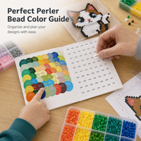 Cute Cat Perler Bead Color Chart Stickers for DIY Crafts - 295 Colors