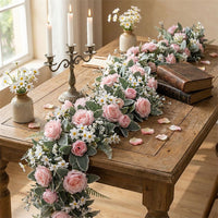Artificial Rose Vine Spring Faux Flower Garland for Home Outdoor Wedding Background Decoration