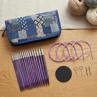 Patchwork Pattern Interchangeable Circular Knitting Flexible Cables Circular Knitting Needle Set Heart-Shaped Tools Metal Needle Tips