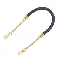Gold-Tone Braided Bag Strap with Hooks Short Replacement Bag Handle with Clips Sturdy Leather Purse Strap with Chain Classic for Shoulder Bags
