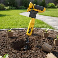 Handheld Cordless Soil Auger Rechargeable Soil Auger Drill Lightweight Electric Post Hole Digger Compact for Gardeners, Farmers, Yard, Orchard