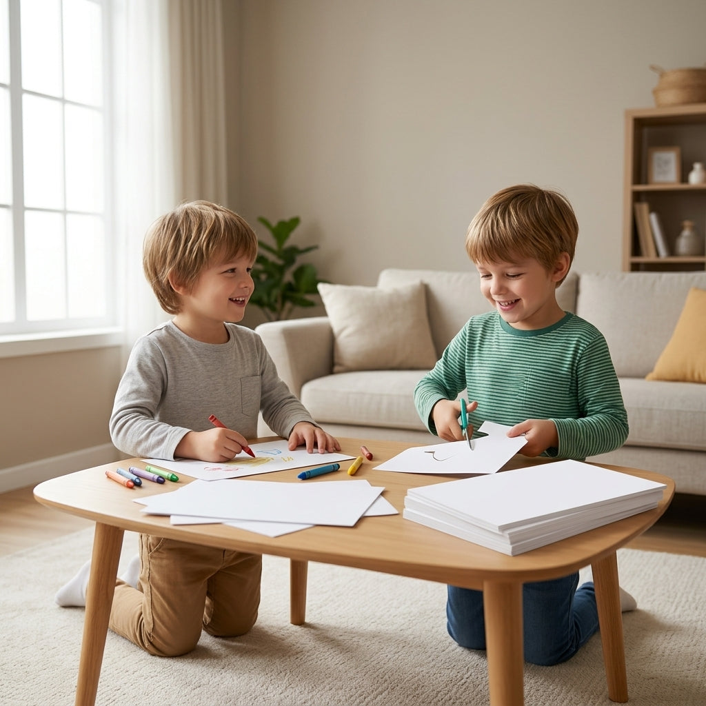 A4 White Cardstock A3 Coated Paper for Kindergarten and Students, Double-SSided Glossy Hard Cardboard for Art, Printing, and Drawing