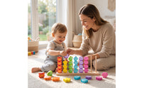 Sorting and Stacking Toy Ocean-Themed Wooden Stacking Toy Hand-Eye Coordination