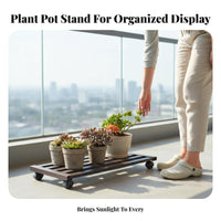 Rustwithstandant Tiered Plant Stand with casters Multi-Tier Design Rolling Tiered Plant Holder Space-Saving Flower Rack Weather withstandant for Gardeners, Homeowners, Home Decorators, Outdoor, Balcony, Patio, Living Room