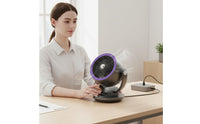 Computer-Connected Desk Fan Tap Control Small Fan with Digital Display Portable Air Circulator Multiple Speeds 5 Speed Settings