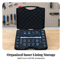 CNC Machined Bike Bearing Press Anodized Blue Hub Bearing Press Set Hard Case Foam Cutouts for Bike Repair Shop, Workshop