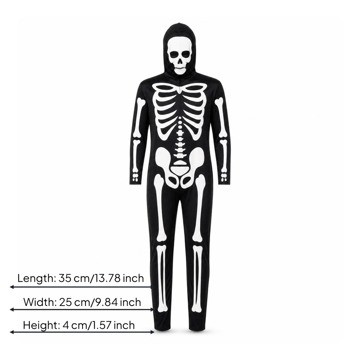 Hooded Skeleton Suit Black and White Apparel for Performance Wear