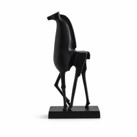 Horse Sculpture Minimalist Horse Statue Matte Black Figurine for Art Collectors, Shelf, Console Table