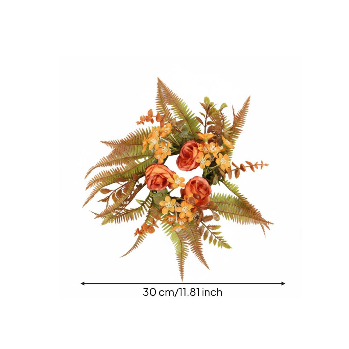 Fall Harvest Theme Berry Candle Wreath Vivid Look Autumn Wreath Centerpiece Authentic Feel Candle Loop Easy to Clean for Dining Table, Thanksgiving, Entryway, Photo Session