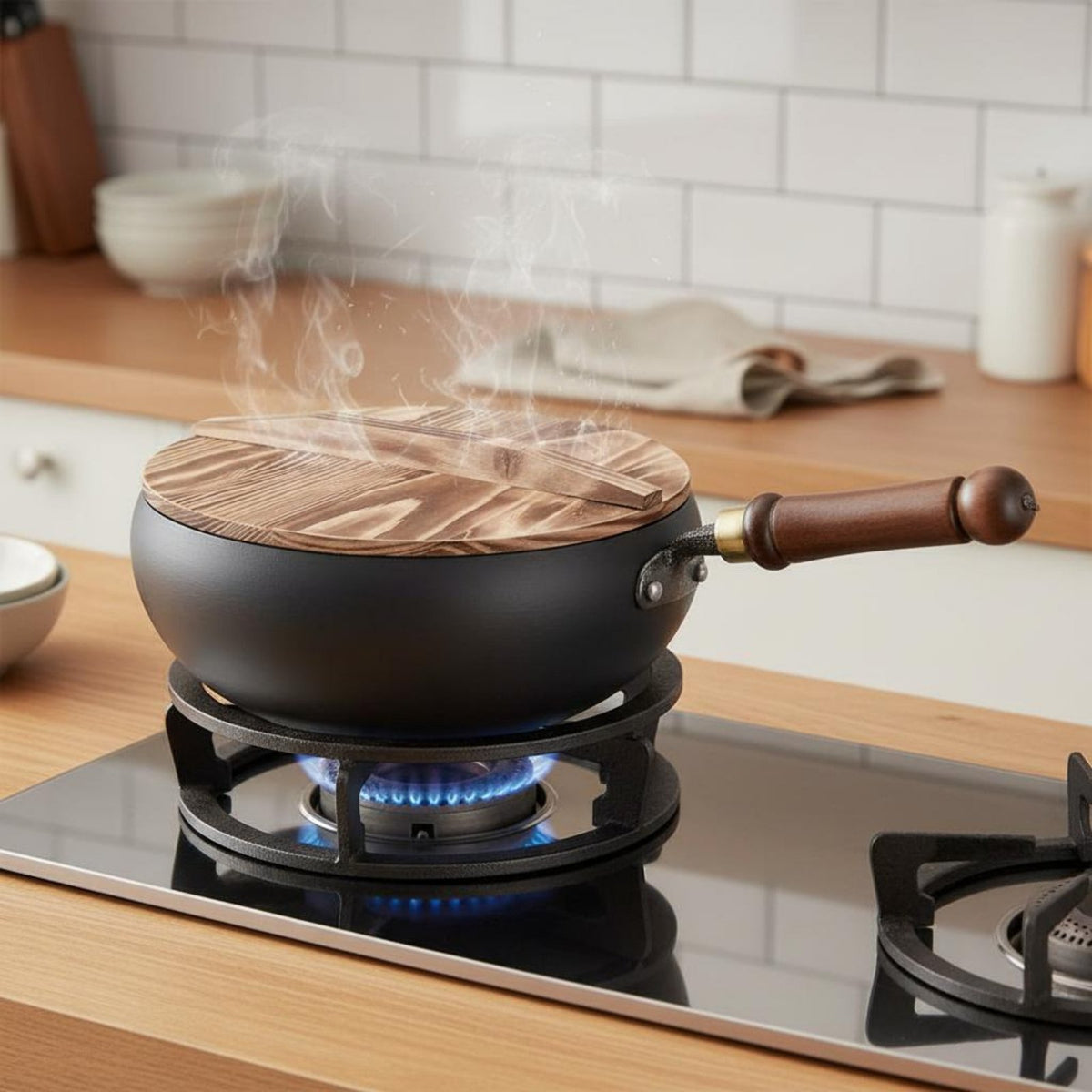 Hand-Hammered Iron Wok No Coating Traditional Chinese Wok Uncoated Carbon Steel Pan Thick Bottom Thin Wall