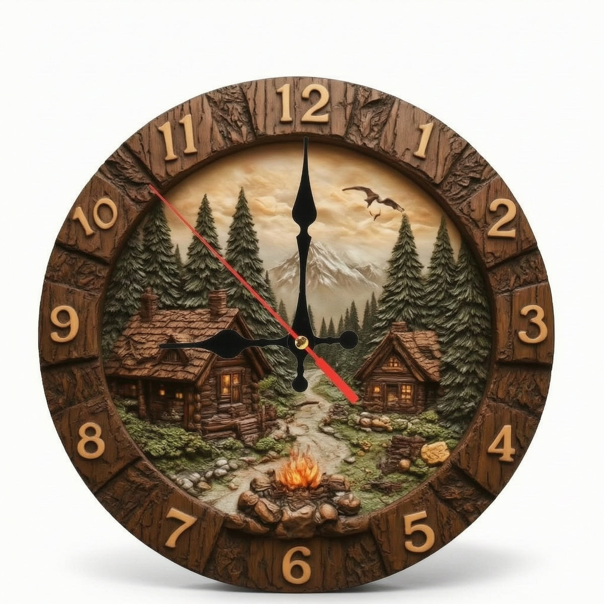 Silent 3D Wall Clock Quiet Clock with Raised Numerals Battery Powered Timepiece Easy to Read for Living Room, Bedroom, Study, Entryway