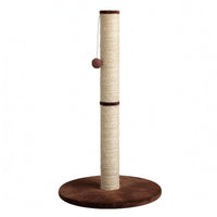Artificial Leaves Feline Scratching Post Hanging Ball Toy Sisal Scratching Post Beige Trunk Tree Feline Scratcher Round Base