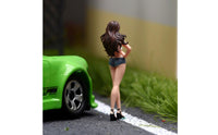 1:64  Hand Painted Resin Figure Realistic Model Miniature Upright Female Figure for Hobbyists, Diorama