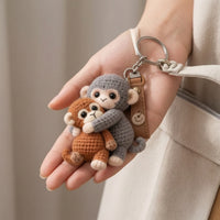 Crochet Monkey Keychain Handmade Keychain with Monkey Figures Cute for Tote Bags