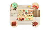 Natural Wood Child-Led Learning Busy Board Sensory Wooden Busy Board Interactive Toy Safe for Children, Home, Preschool