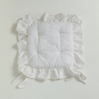 Ruffled Chair Cushion Square Chair Pad with Ties Padded Easy-to-Tie for Dining Chairs