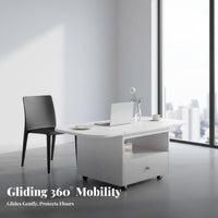 Expandable Rolling Storage Table Foldable Design Living Room Furniture Folding with Wheels for Families, Students, Office