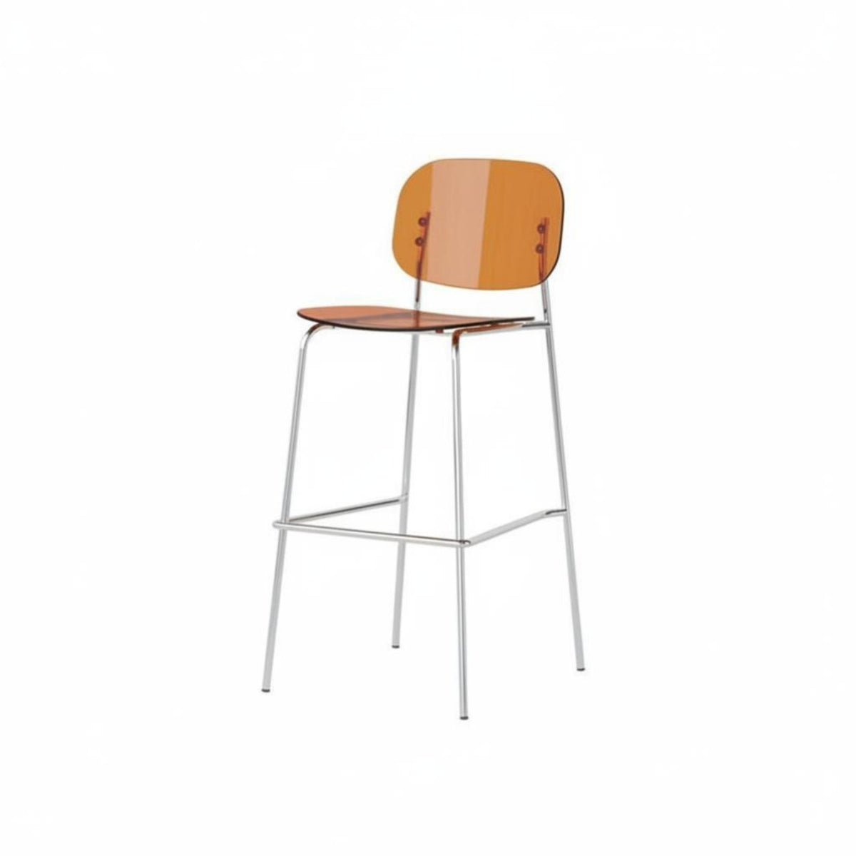 Modern Aesthetic Clear Top High Chair Space-Saving Clear Acrylic Stool Comfortable Footrest Counter Seat Easy to Clean for Apartment Dwellers, Interior Designers, Restaurant, Small Areas, Kitchen, Dining Room