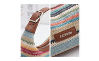 Boho Handwoven Straw Bag Casual Crescent Hobo Bag Summer Woven Hobo Handbag Bohemian for Women, Vacation, Beach
