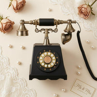 Vintage Rotary Phone Audio Guestbook Antique Inspired Wedding Message Phone Audio Guest Book Telephone Gold Tone Accents
