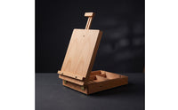 Portable Oil Painting Box Compartmentalized Painting Box with Easel Sturdy Sketchbox Hinged for Artists