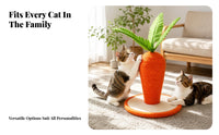 Leaf-Top Carrot Cat Scratching Post Round Base Carrot Cat Scratcher Sisal-Wrapped Pet Furniture Decorative